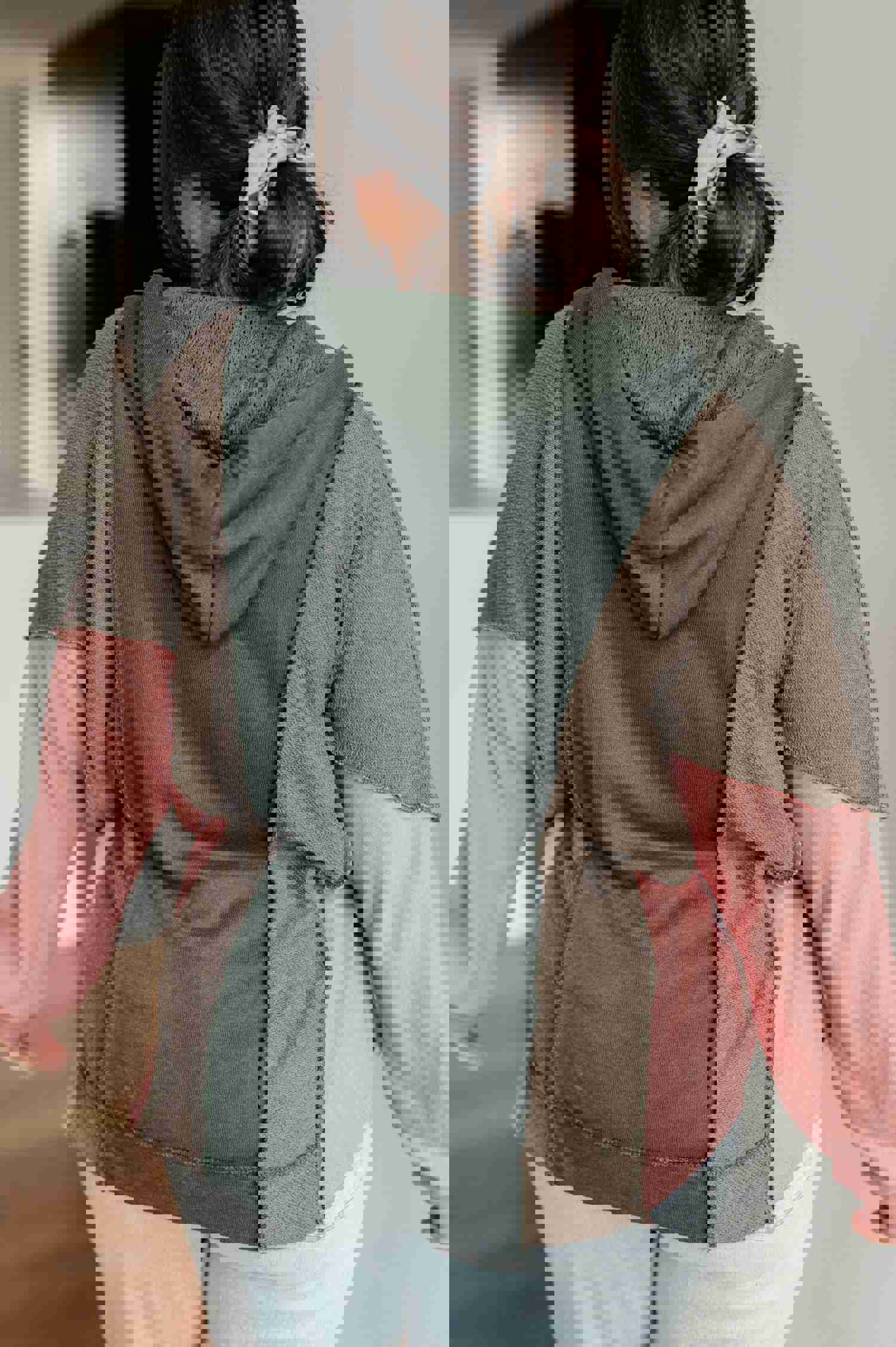 Message Me Back Color Block Hoodie