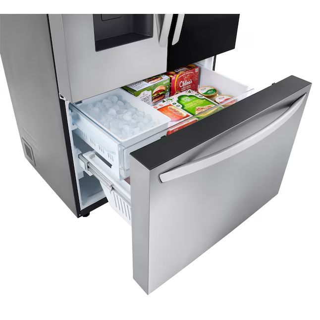 LG Counter-depth MAX InstaView 25.5-cu ft Smart French Door Refrigerator with Dual Ice Maker