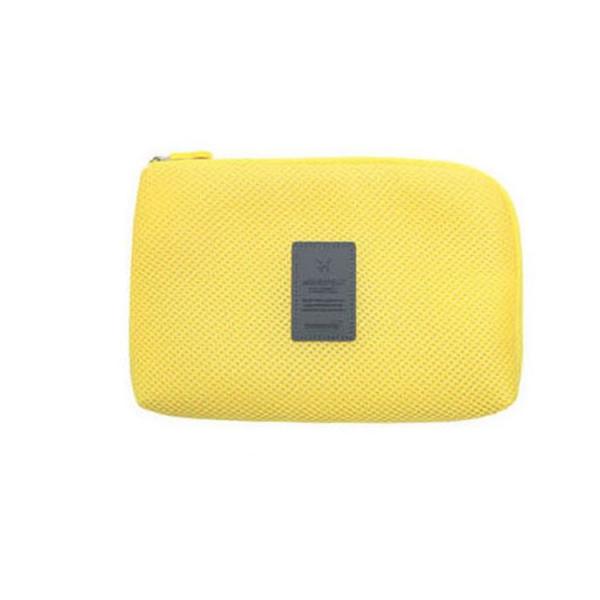 Travel Shockproof Storage Bag for Electronic Accessories - Yellow (Large)