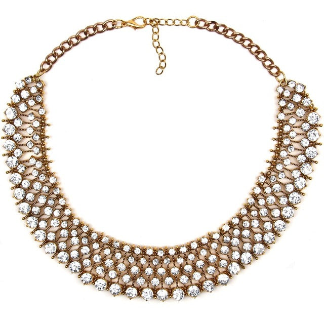 2017 Women Vintage Crystal Maxi Choker Statement Necklace Boho Fashion Jewelry