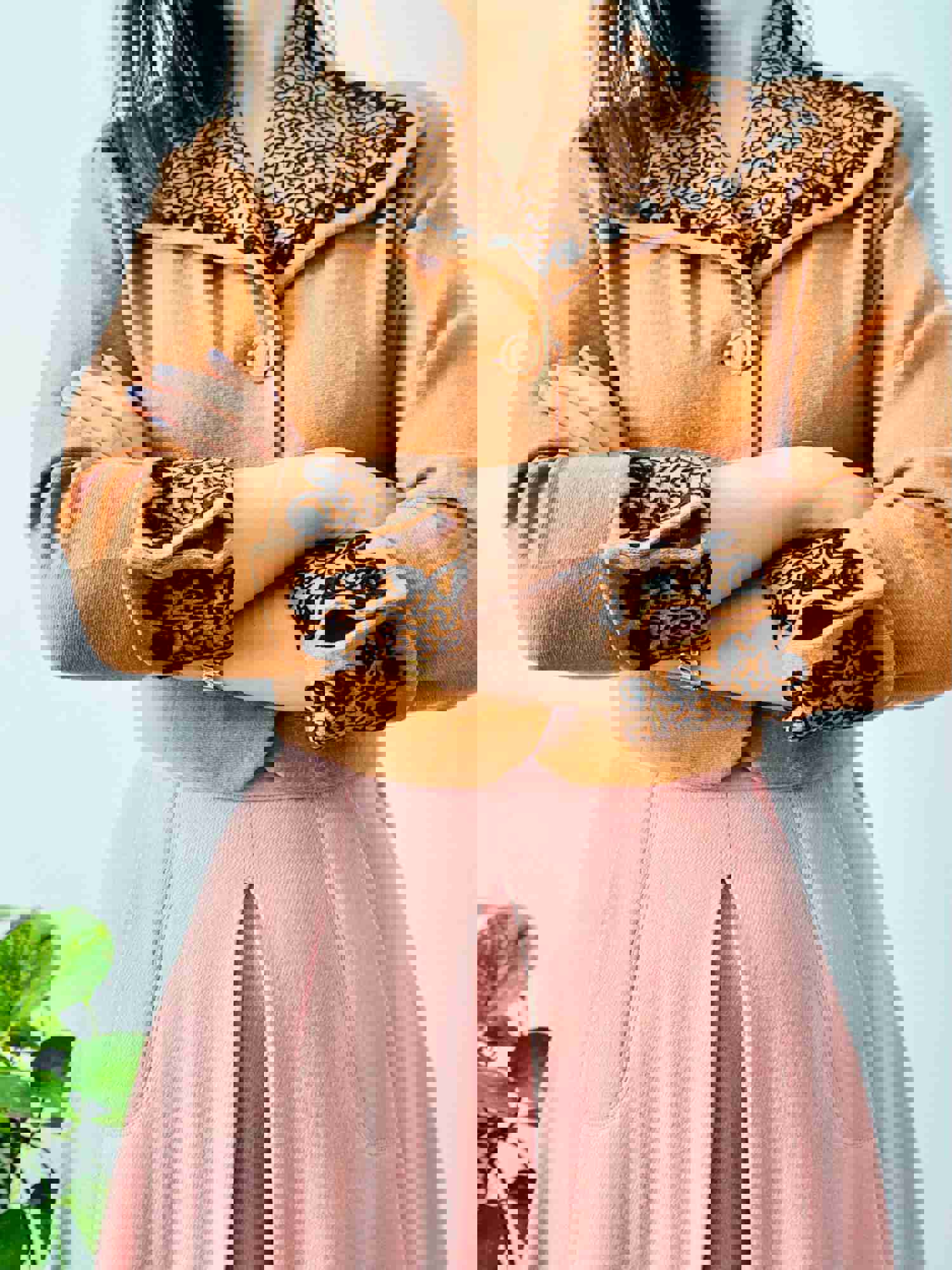 Vintage 1930s Apricot Color Jacket with Black Soutache