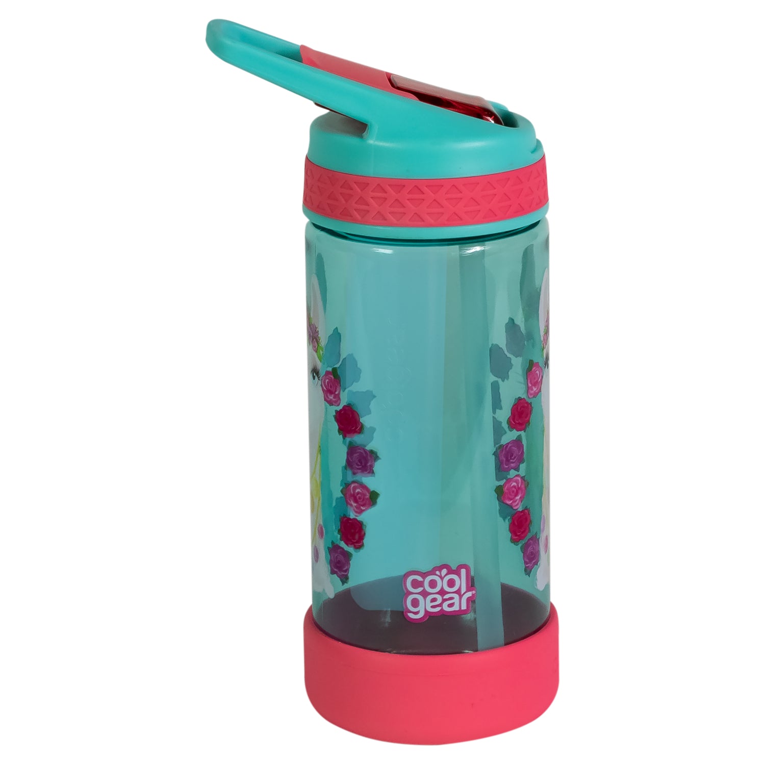 COOL GEAR 4-Pack Kids 16 oz System Sipper Water Bottle with Freezer Gel Stick