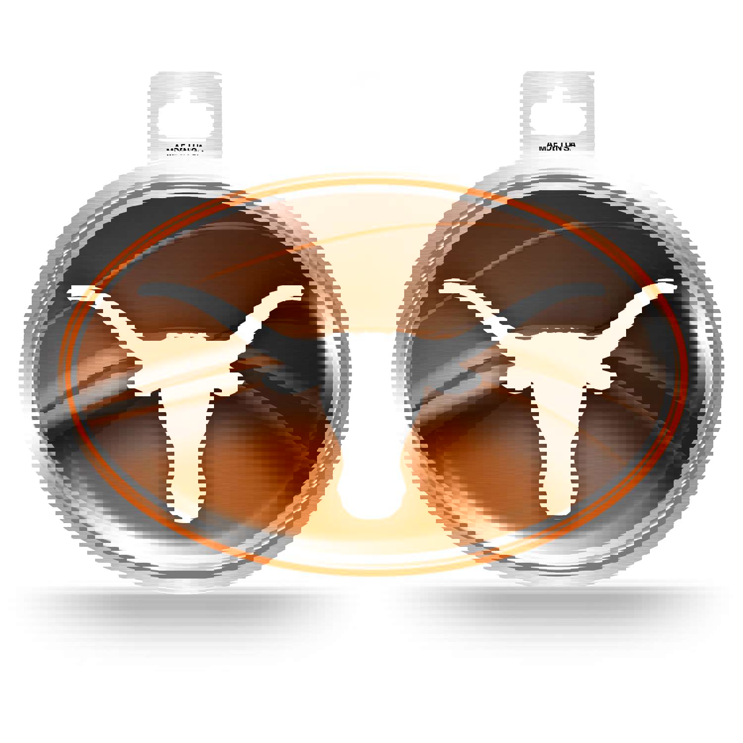 Texas Longhorns Metallic Oval Decal - Full Color Sticker (3.75 x 5.75 Inches)
