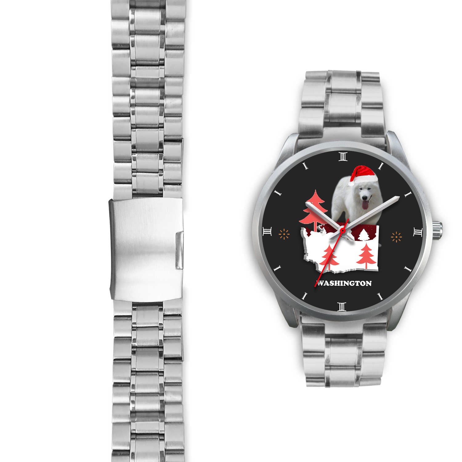 Samoyed Dog Washington Christmas Special Wrist Watch
