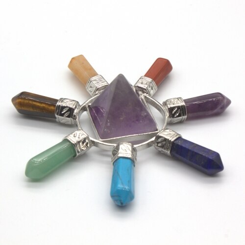 Natural Gnergy Gemstone Pyramid - Healing Reiki Crystal Quartz Stone for Chakra Energy