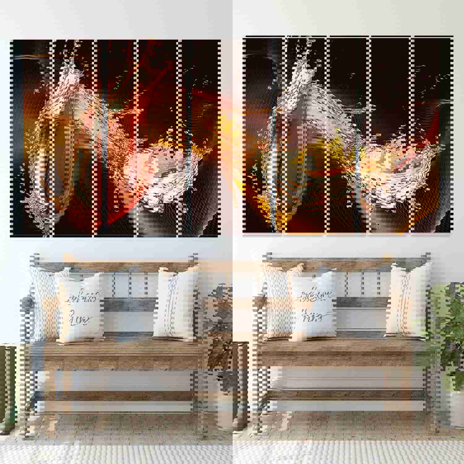 Wine Wall Art - Extra Large Multi Panel Canvas Painting for Kitchen Decor