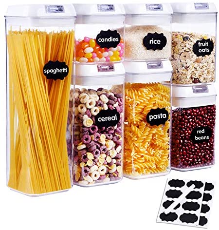 Oggi Airtight Food Storage Container Set with Labels & Marker for Kitchen & Pantry