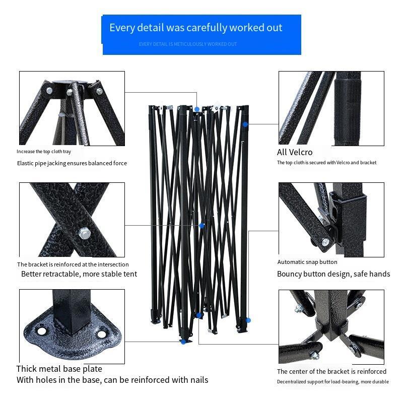 3x3m Outdoor Sunshade Tent - Foldable Canopy for Parking, Courtyard, and Market Use