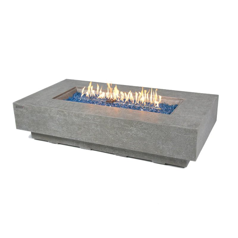 Elementi Plus Riviera Rectangular Concrete Fire Pit Table