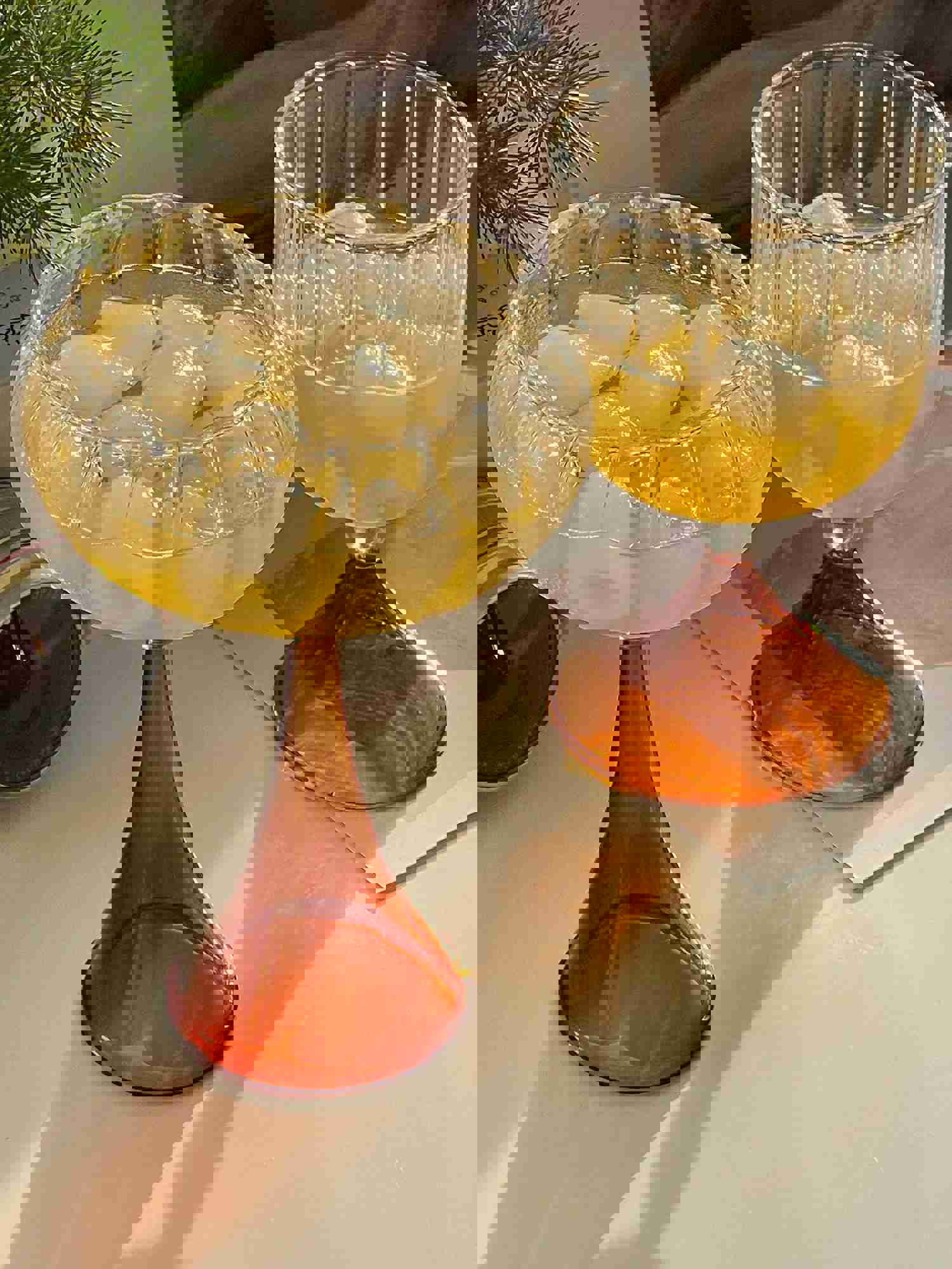 Vintage Inspired Colored Pleated Wine Glass