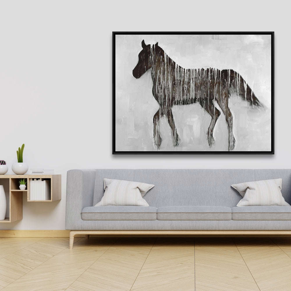 Gambading Abstract Horse, Fine Art Gallery Wrapped Canvas 24x36
