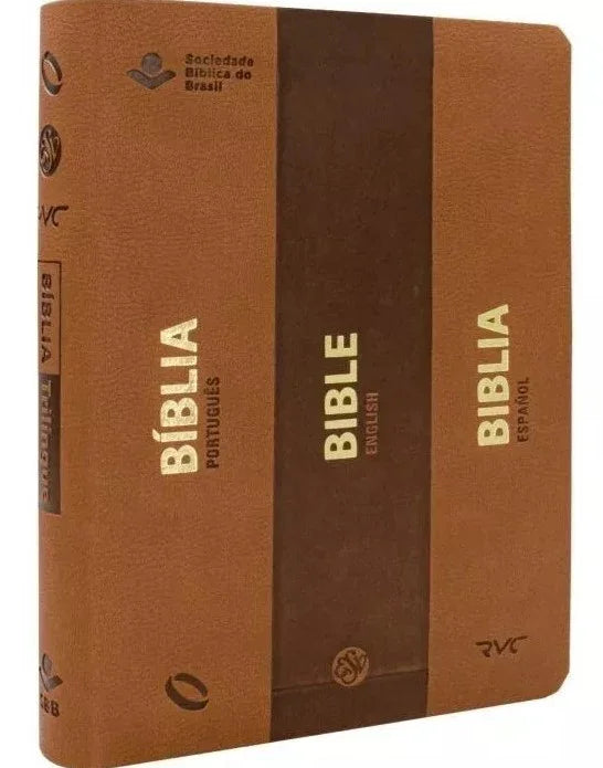 Trilingual Bible: NAA/ESV/RVC by Sociedade Bíblica do Brasil - 11 Units (DDP)