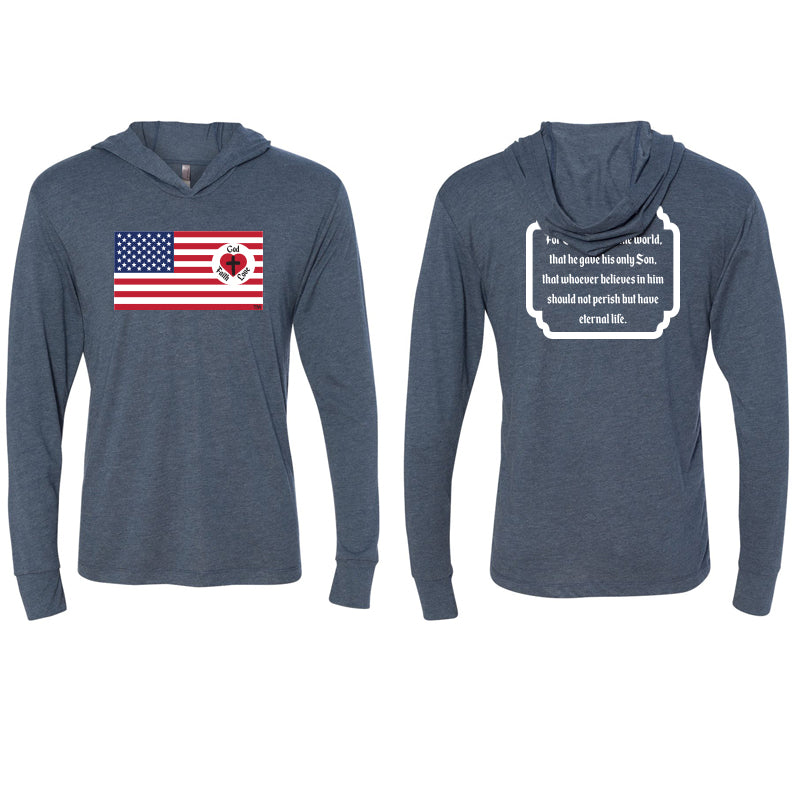 God Faith Love - Unisex Tri-blend LS Hoodie