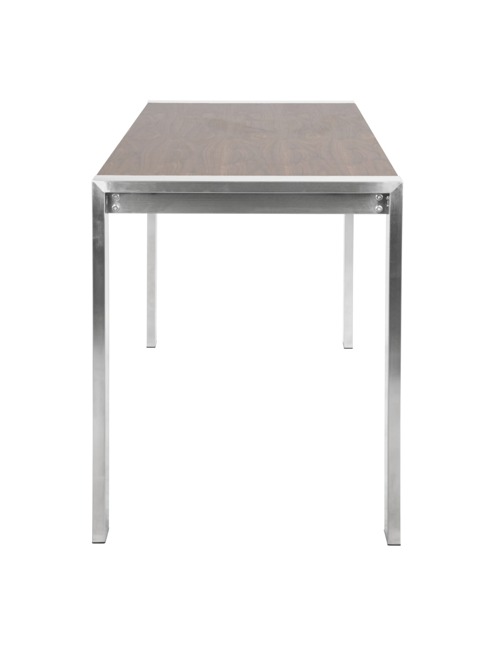 Fuji Contemporary Counter Table - Rectangular Walnut/Stainless Steel (Scratch & Dent)