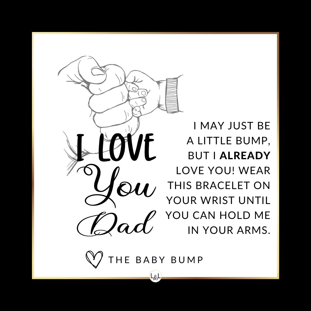 Soon-To-Be Dad Gift Leather Bracelet - Personalized Mens Jewelry for Christmas, Fathers Day or Birthday
