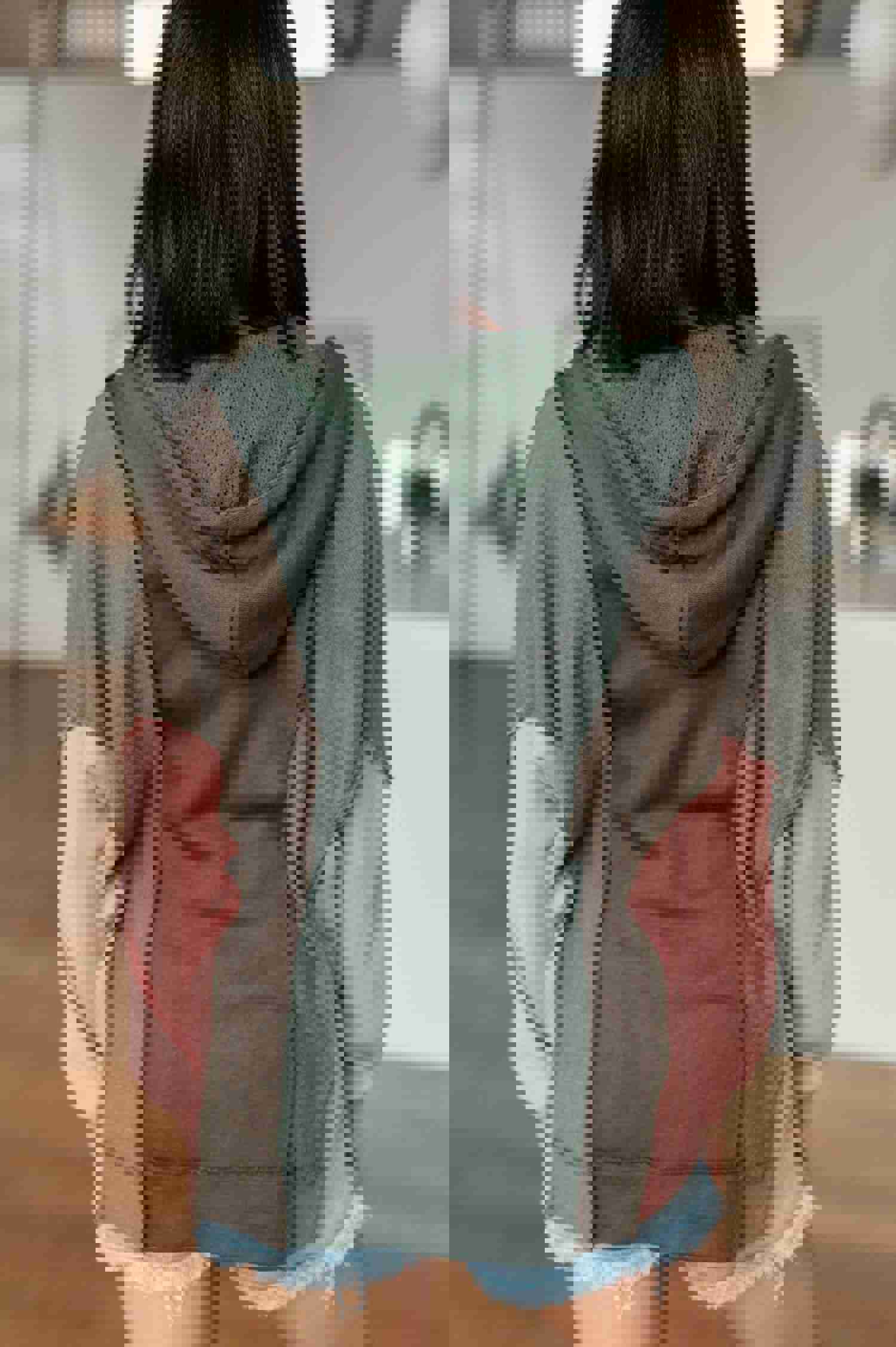 Message Me Back Color Block Hoodie