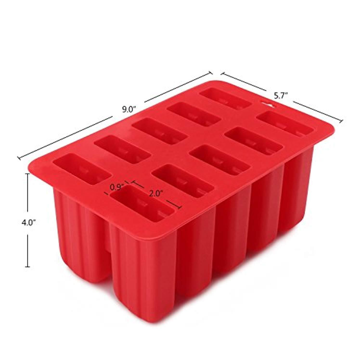10-Capacity BPA-Free Silicone Popsicle Molds with Lid for Ice Cream and Frozen Treats