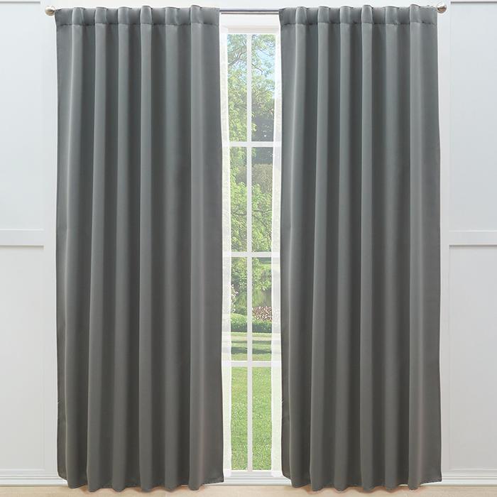 CATANIA GRAY BLACKOUT CURTAINS - 2 Panels Set (55”x90”)