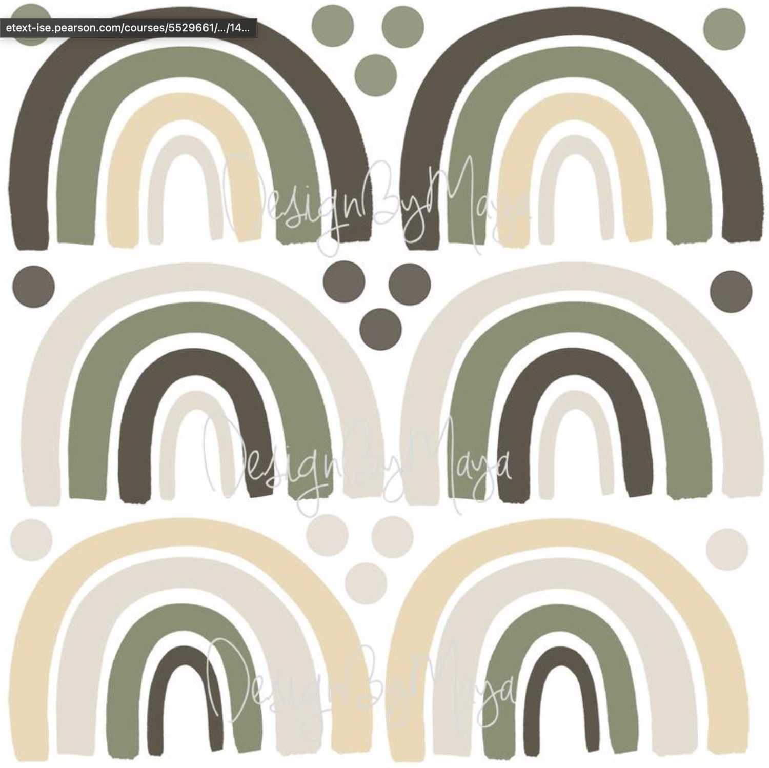 Earth Toned Rainbows - Fabric Nursery Wall Art Decals for Baby Rooms