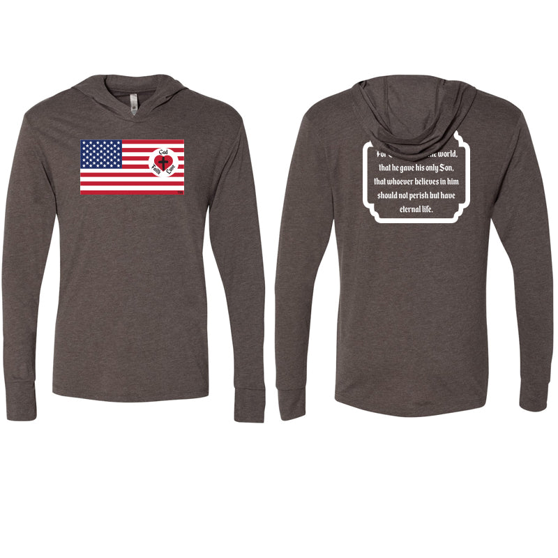God Faith Love - Unisex Tri-blend LS Hoodie