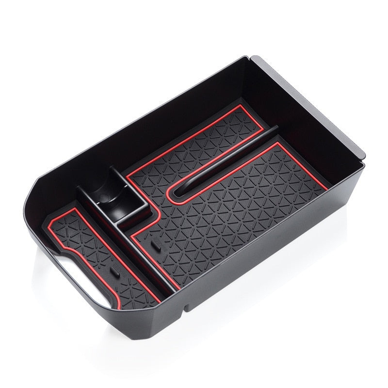 1PCS Car Central Storage Box for Toyota RAV4 2019 2020 - Black Plastic Armrest Organizer