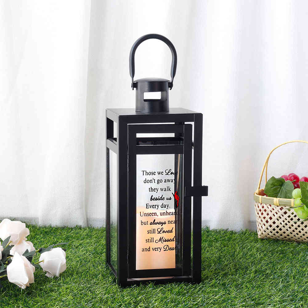 12H Memorial Lantern - Indoor & Outdoor Use (Matte Black)