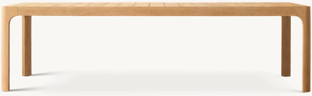 RH Cassale Rectangular Dining Table - Solid Teak/Aluminum, Customizable Sizes