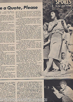 Original British Edition Yank Magazine Babe Didrikson Hilda Simms Pin-Up Feb 25 1945