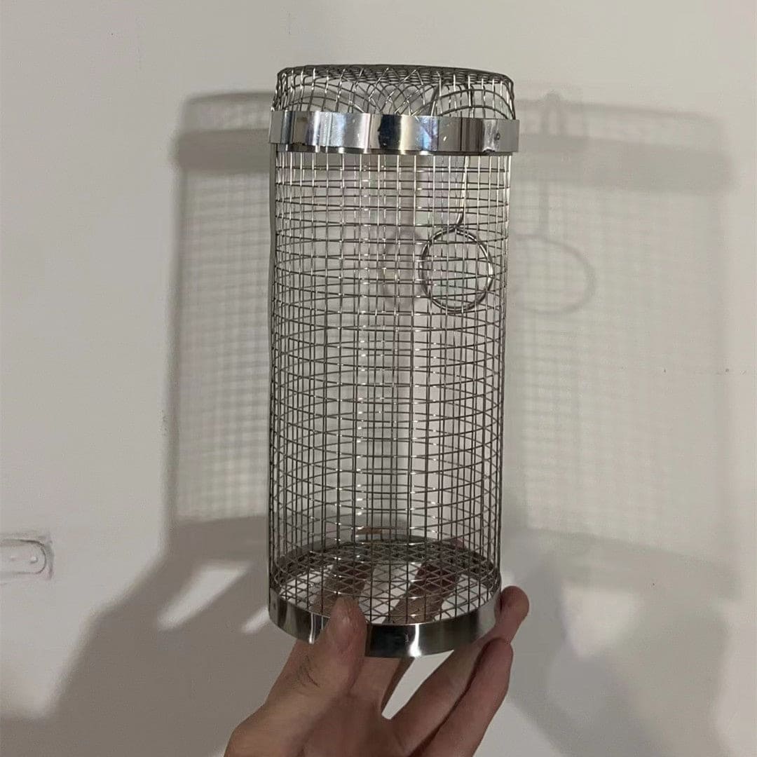 Rolling Grilling Basket - Portable Stainless Steel BBQ Net for Outdoor Camping & Kitchen Use