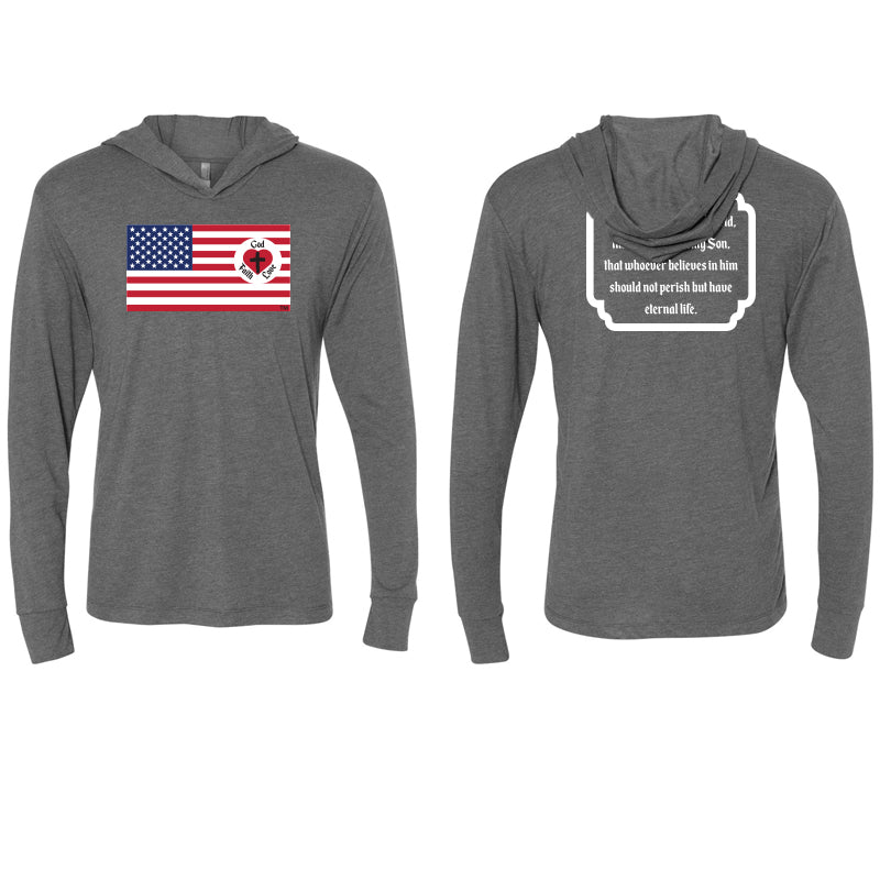 God Faith Love - Unisex Tri-blend LS Hoodie
