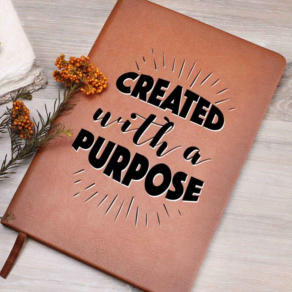Christian Notebook - Created With A Purpose - Inspirational Leather Journal