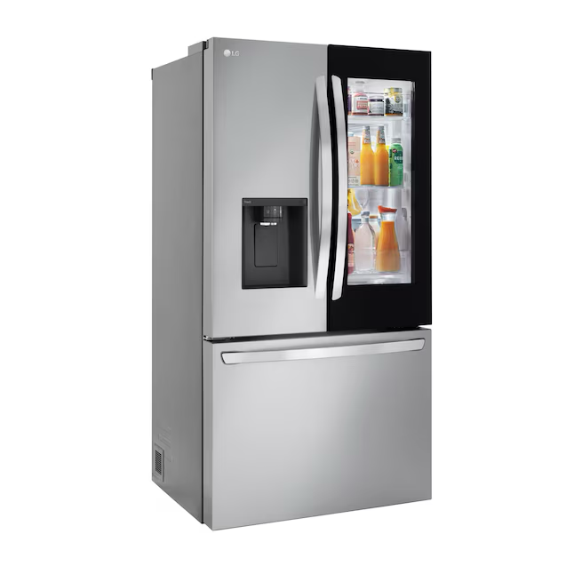 LG Counter-depth MAX InstaView 25.5-cu ft Smart French Door Refrigerator with Dual Ice Maker