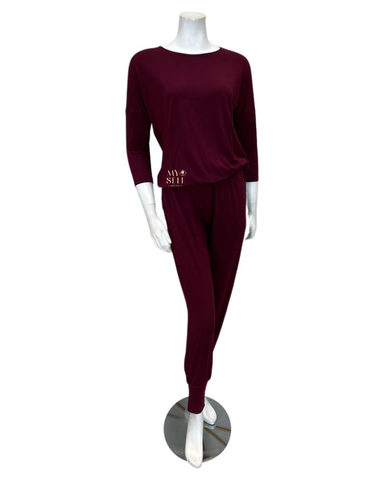 Oh! Zuza Red Wine Classic Modal Pajamas Set