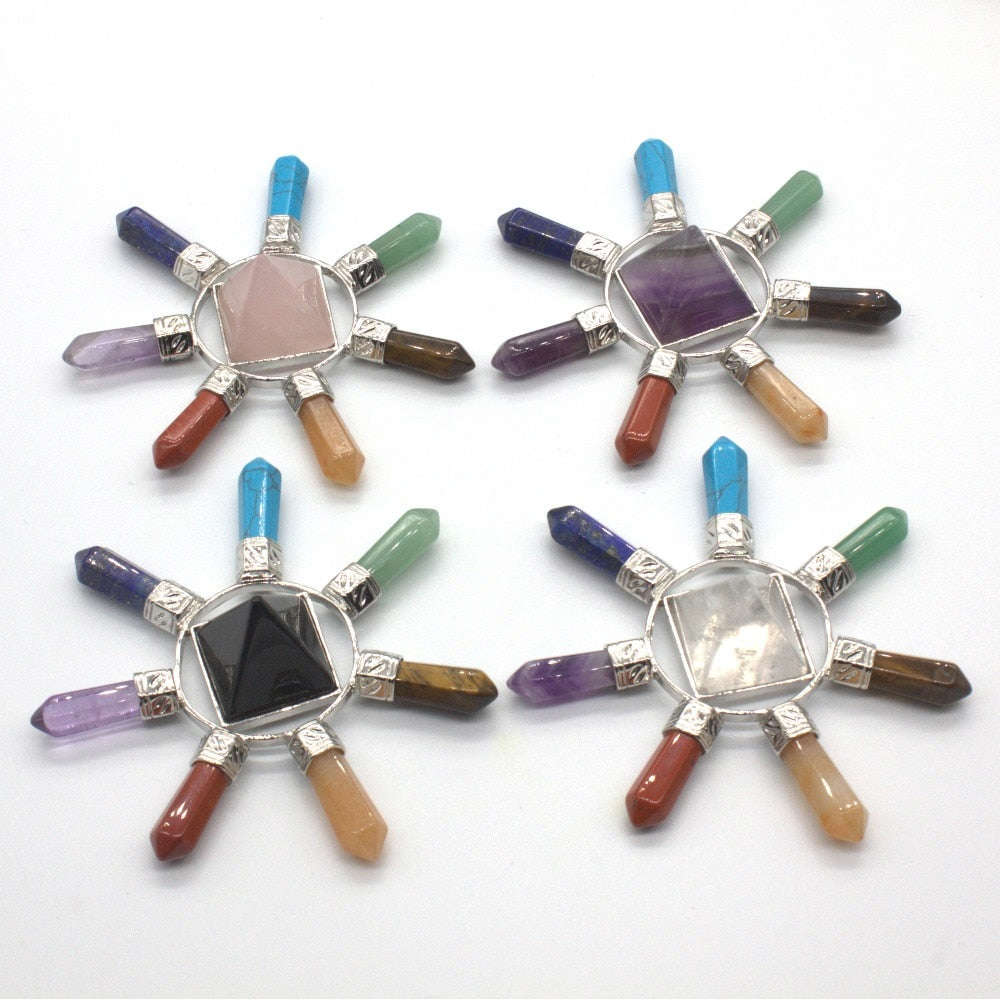 Natural Gnergy Gemstone Pyramid - Healing Reiki Crystal Quartz Stone for Chakra Energy