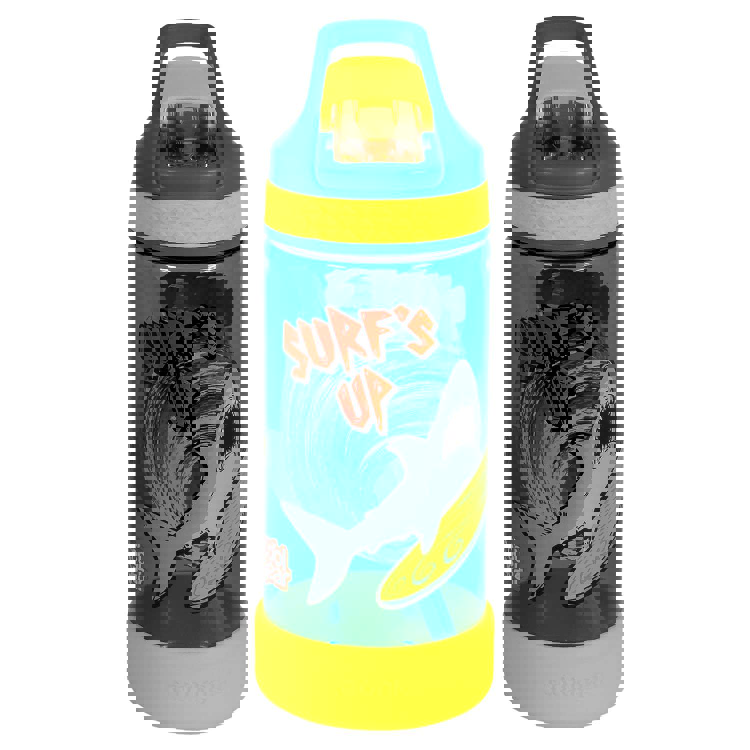 COOL GEAR 4-Pack Kids 16 oz System Sipper Water Bottle with Freezer Gel Stick