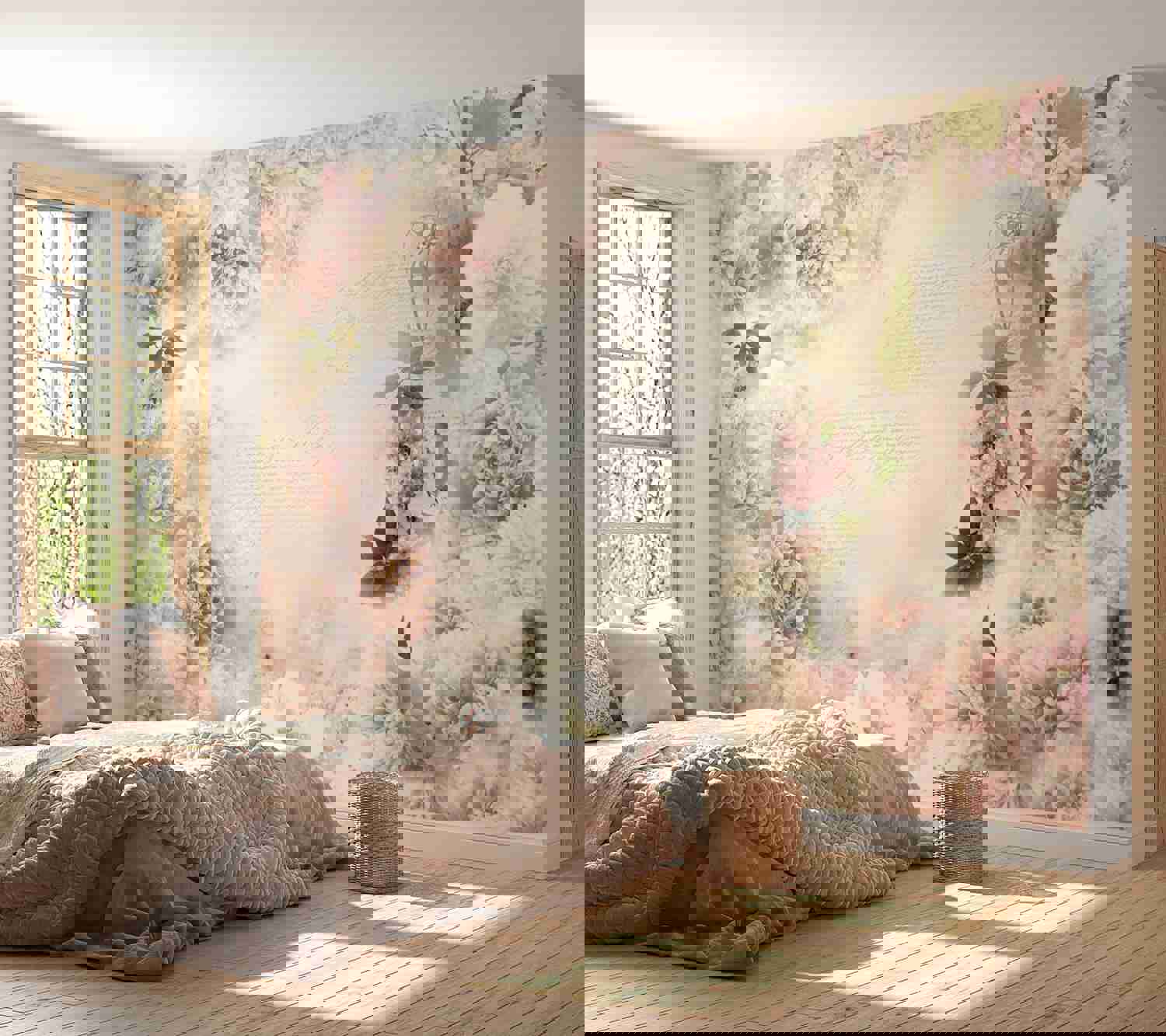 Peel & Stick Floral Wall Mural - Subtle Scent - Removable Wall Decals