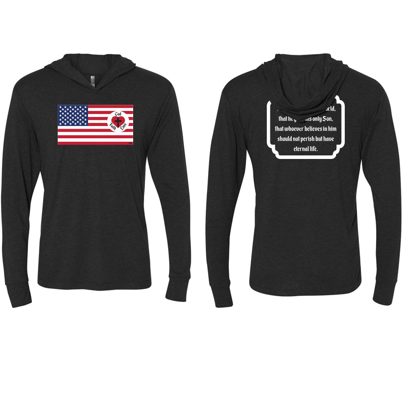 God Faith Love - Unisex Tri-blend LS Hoodie