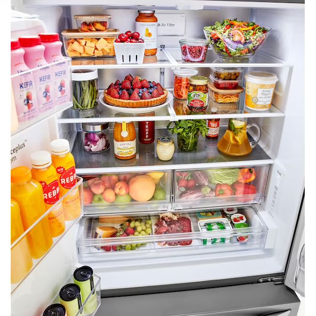 LG Counter-depth MAX InstaView 25.5-cu ft Smart French Door Refrigerator with Dual Ice Maker