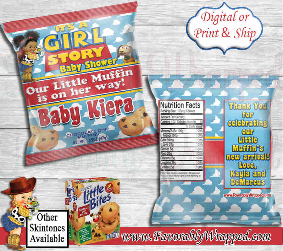 Its A Girl Baby Shower Mini Muffin Wrapper - Toy Story Themed