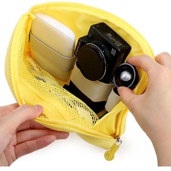 Travel Shockproof Storage Bag for Electronic Accessories - Yellow (Large)