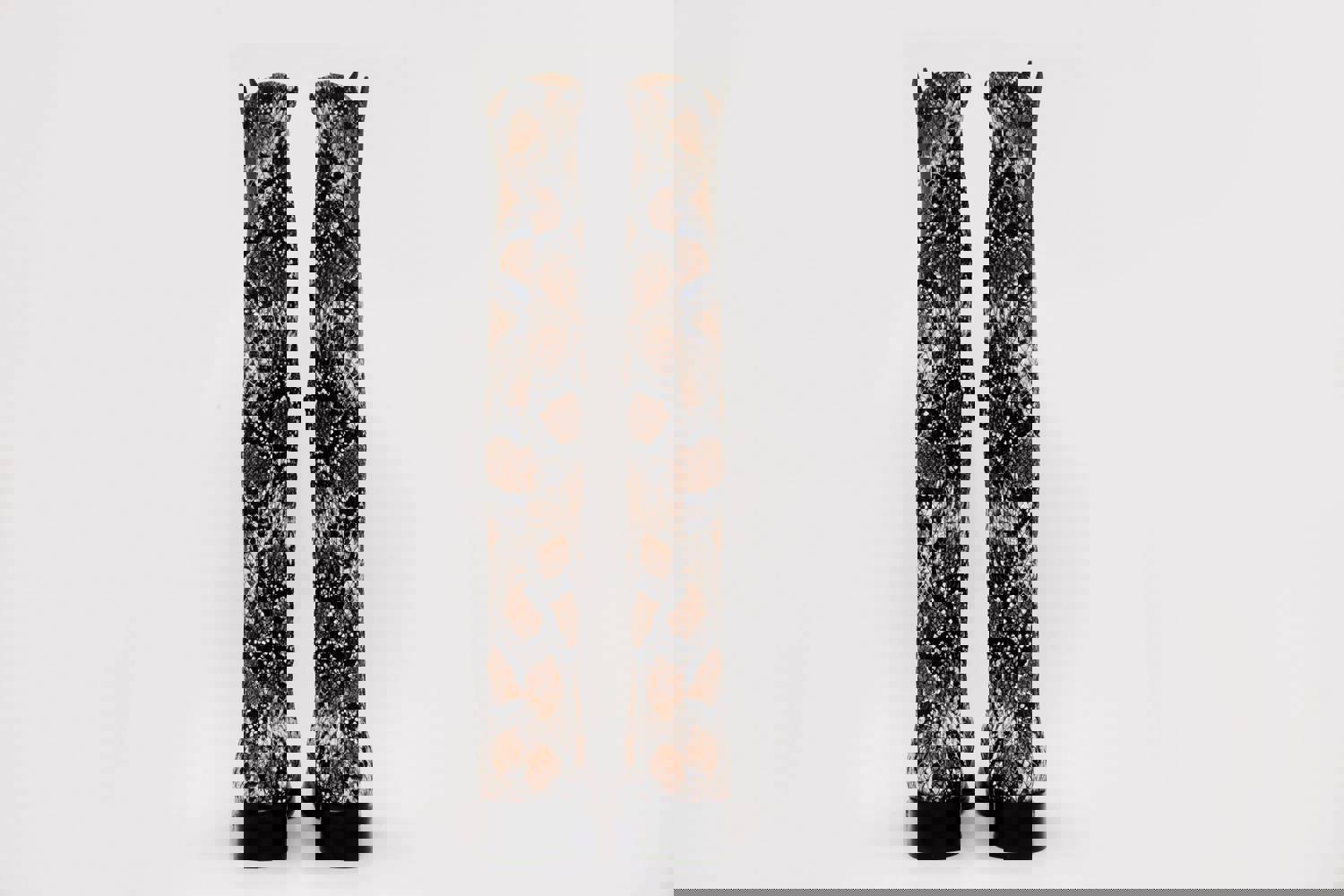 Moengo Black Leather Leopard Knee High Women Boot