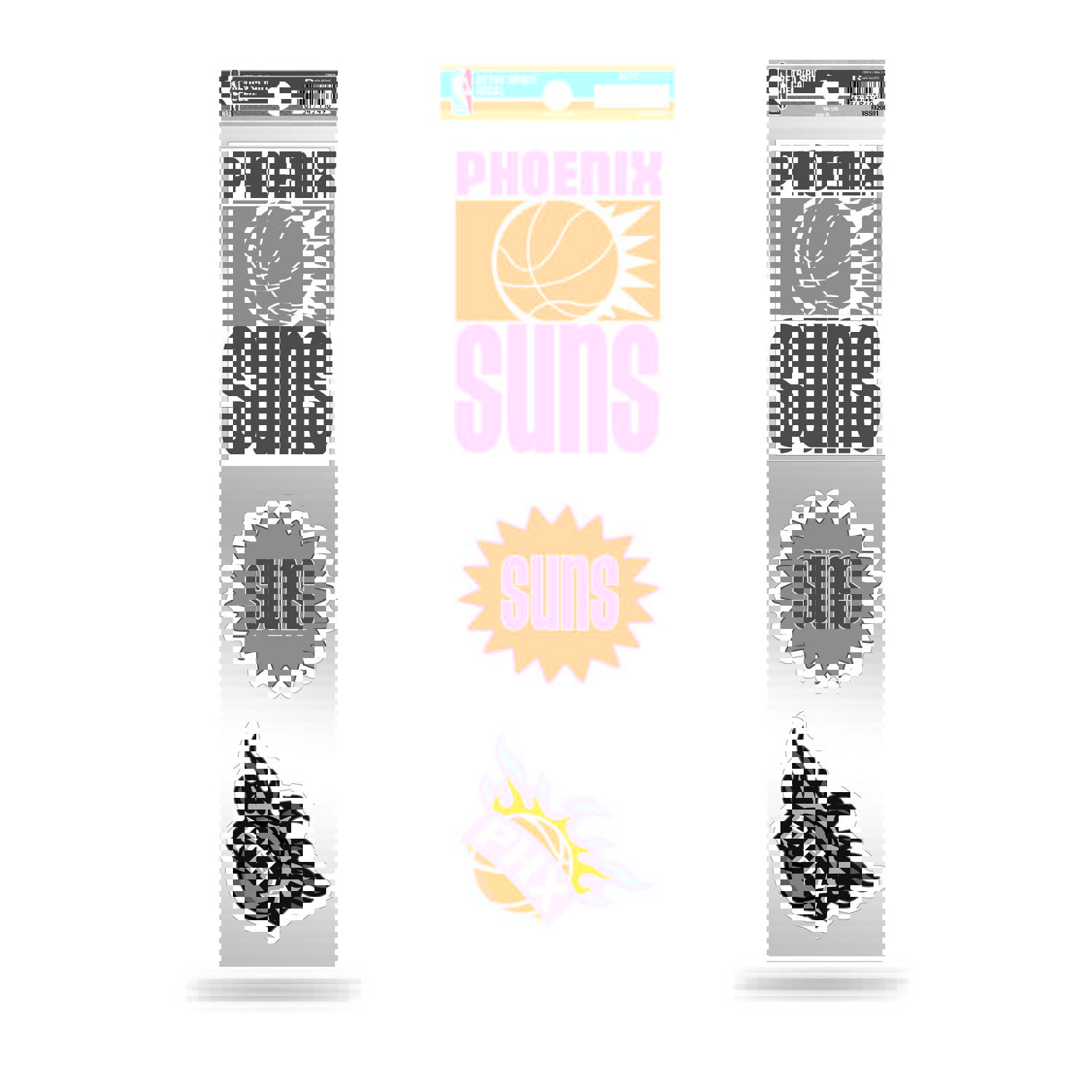 Phoenix Suns Retro Logos Set of 3 Decals Stickers - 3x2 Inches - Officially Licensed by Rico