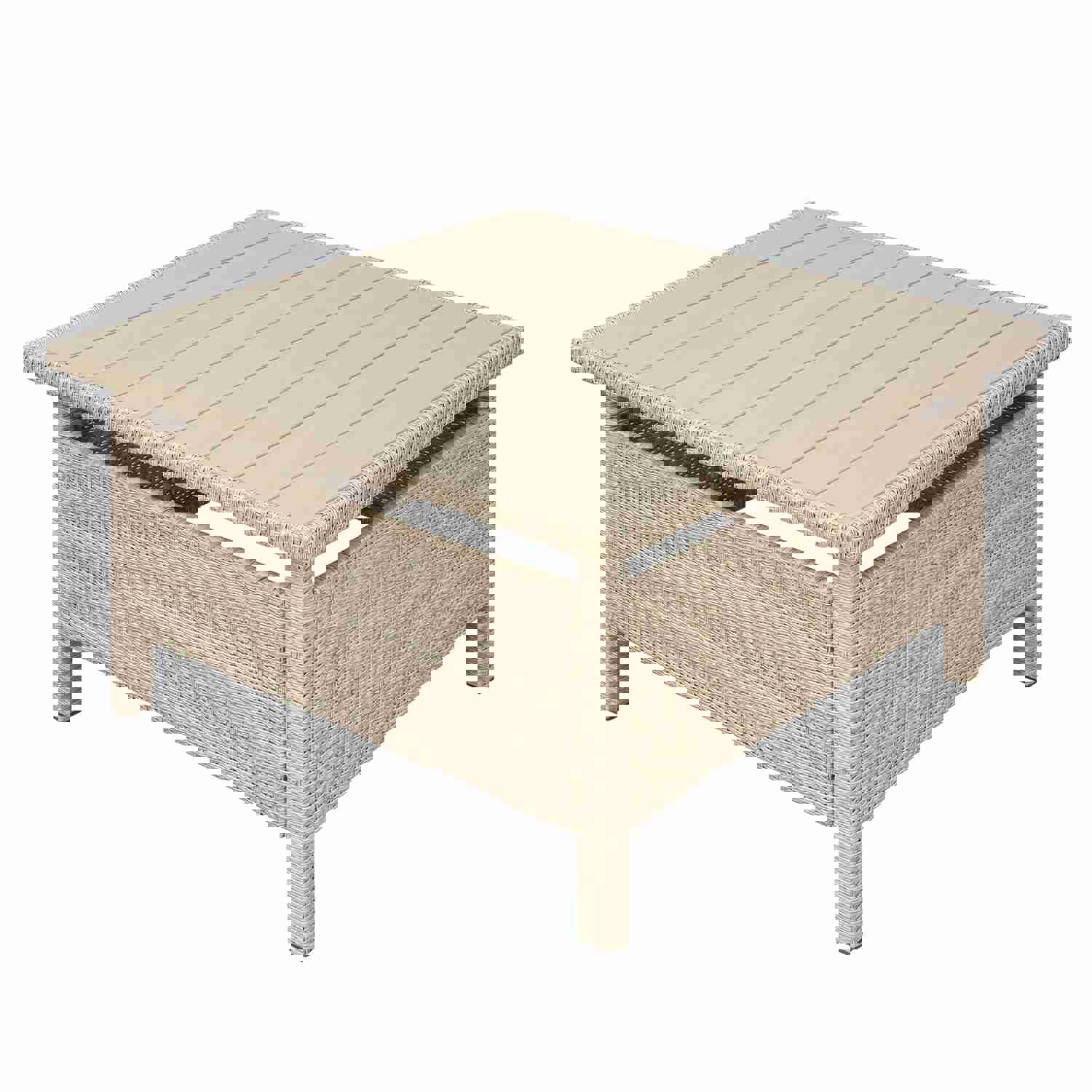 TOPMAX 6-Piece Outdoor Patio Furniture Set - Wicker Rattan Sectional Sofa with Table and Benches