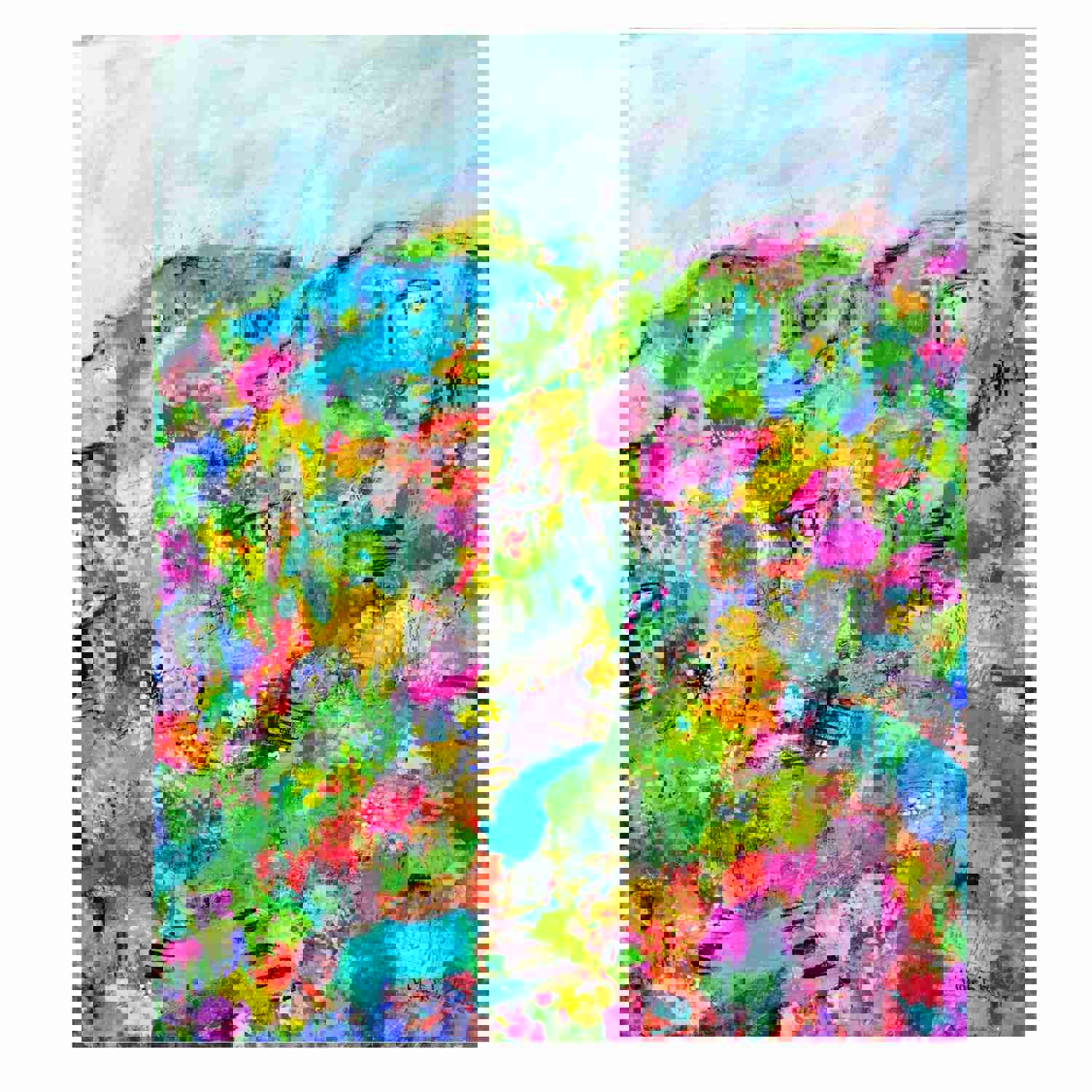 Beauty of Less Travelled Road - Mixed Media Painting