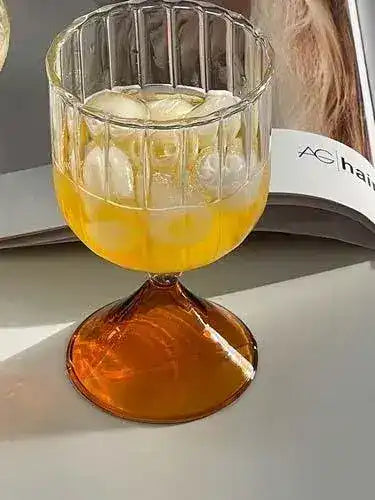 Vintage Inspired Colored Pleated Wine Glass