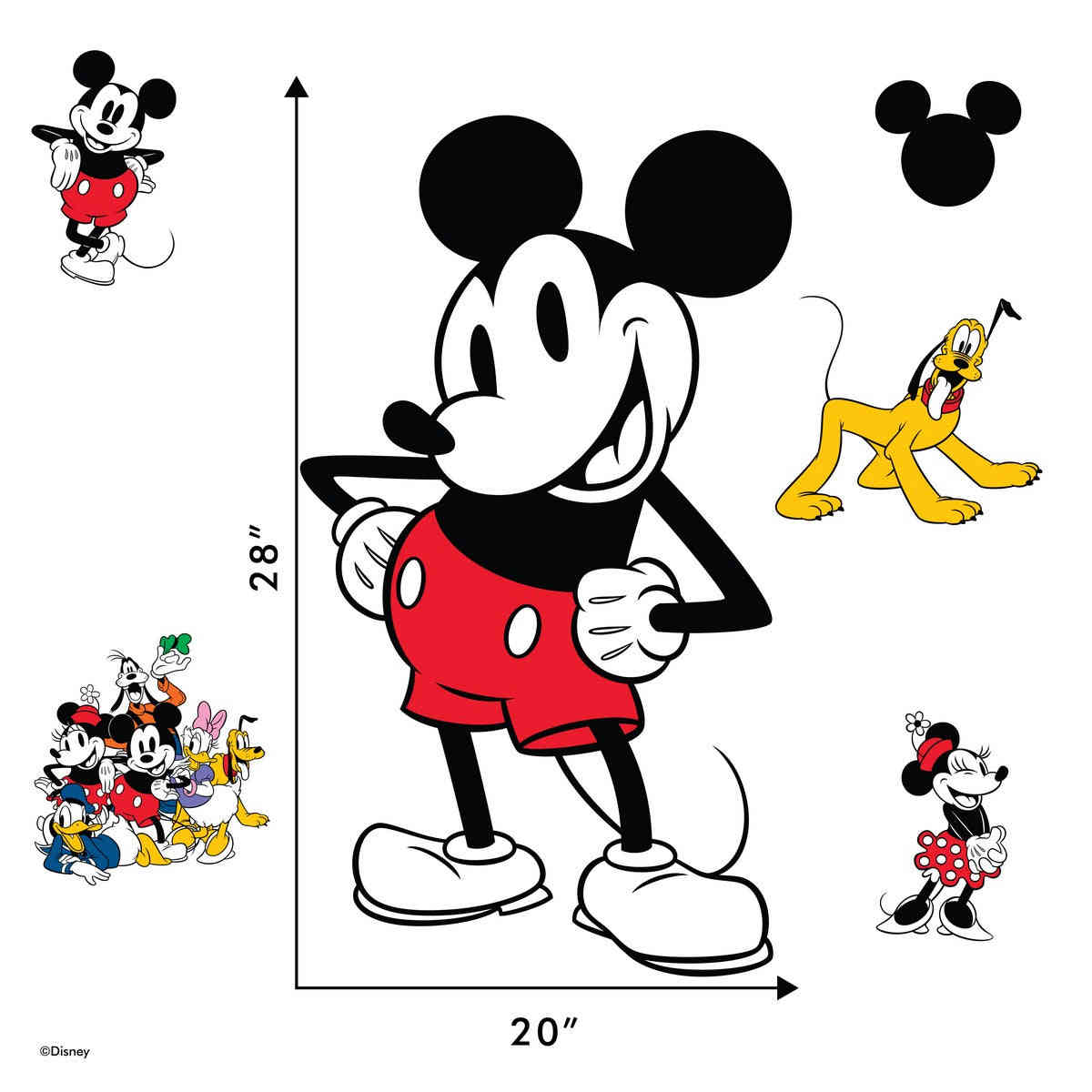 Classic Mickey Mouse Interactive Wall Decal with Augmented Reality