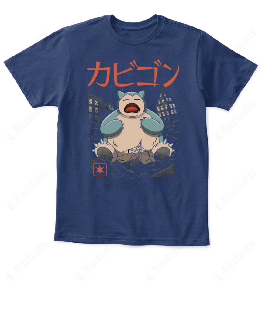 PKM Snorlax Sleeping Kaiju Kid Custom Graphic T-Shirt