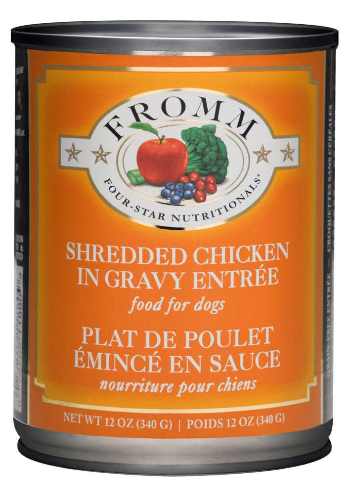 Fromm Four Star Shredded Grain Free Chicken in Gravy Canned Dog Food