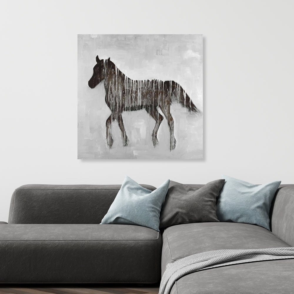 Gambading Abstract Horse, Fine Art Gallery Wrapped Canvas 24x36