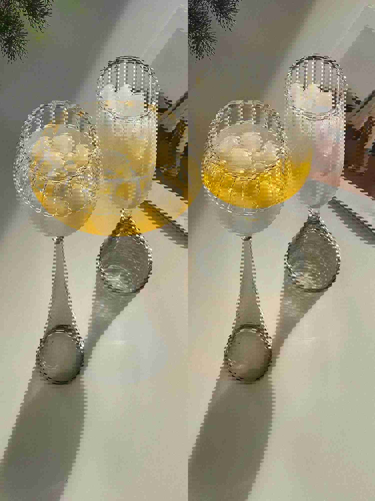Vintage Inspired Colored Pleated Wine Glass